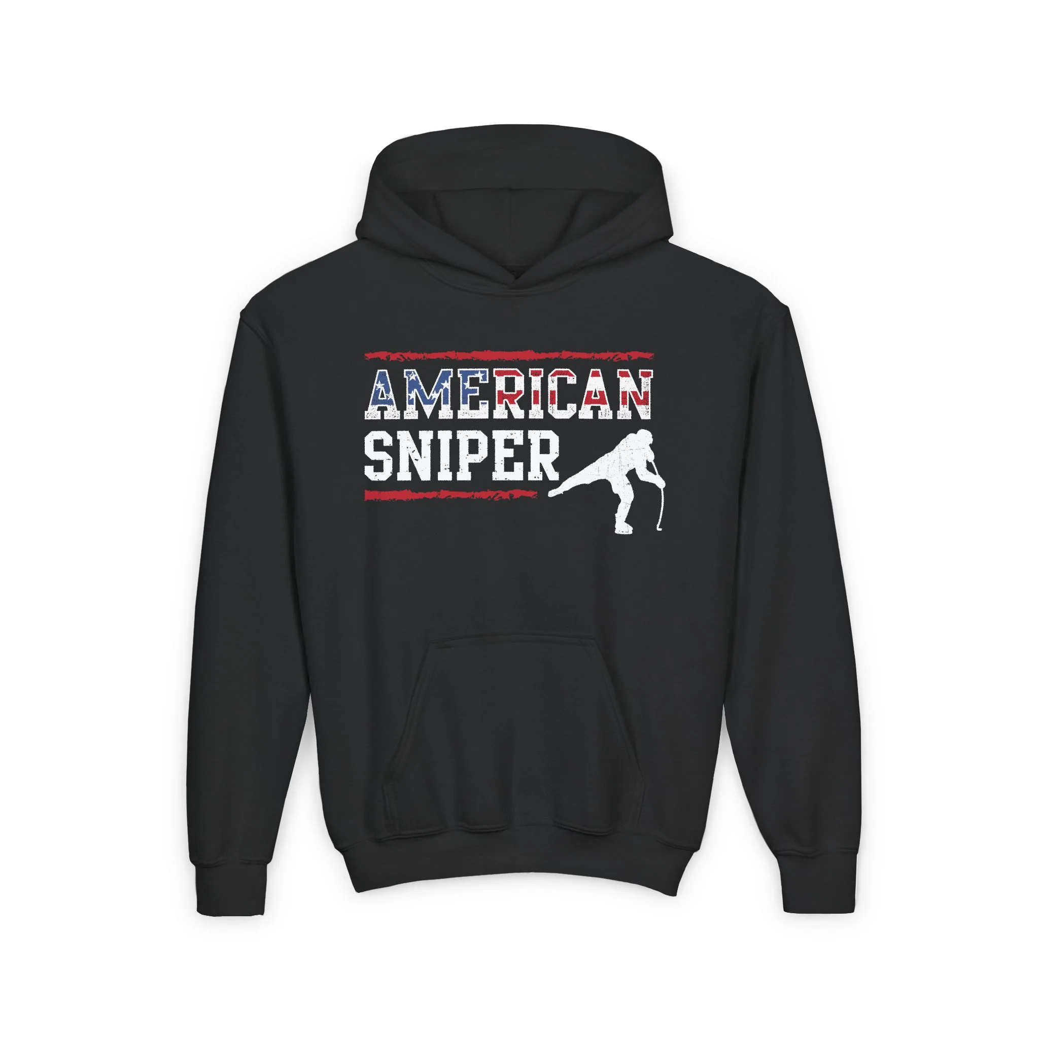 Funny Kids Hockey Hoodie - American Sniper Kids Hockey Hoodie - Image 4