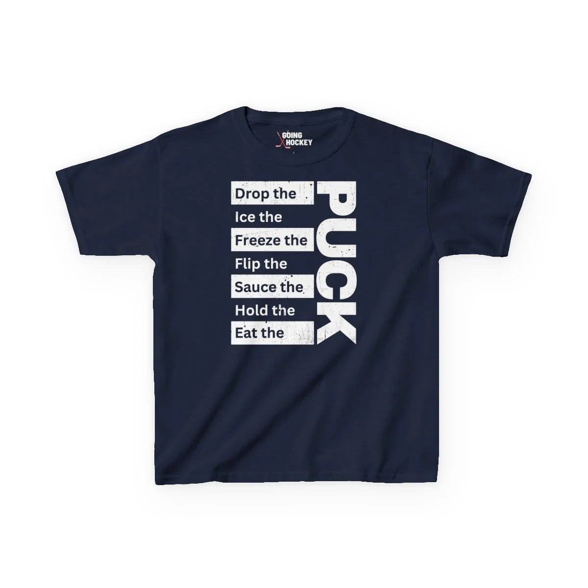 Funny Kids Hockey T-Shirt - Drop The Puck Ice The Puck Kids Hockey Shirt - Image 2