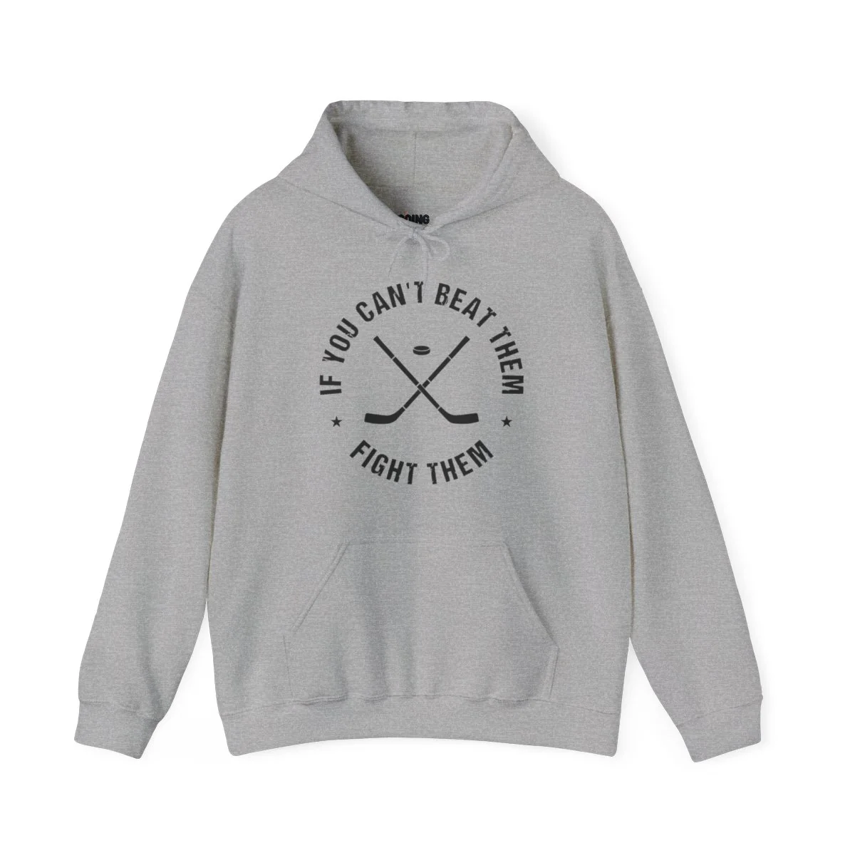 Funny Hockey Hoodie - If You Can't Beat Them Fight Them Unisex Hockey Hoodie - Image 4