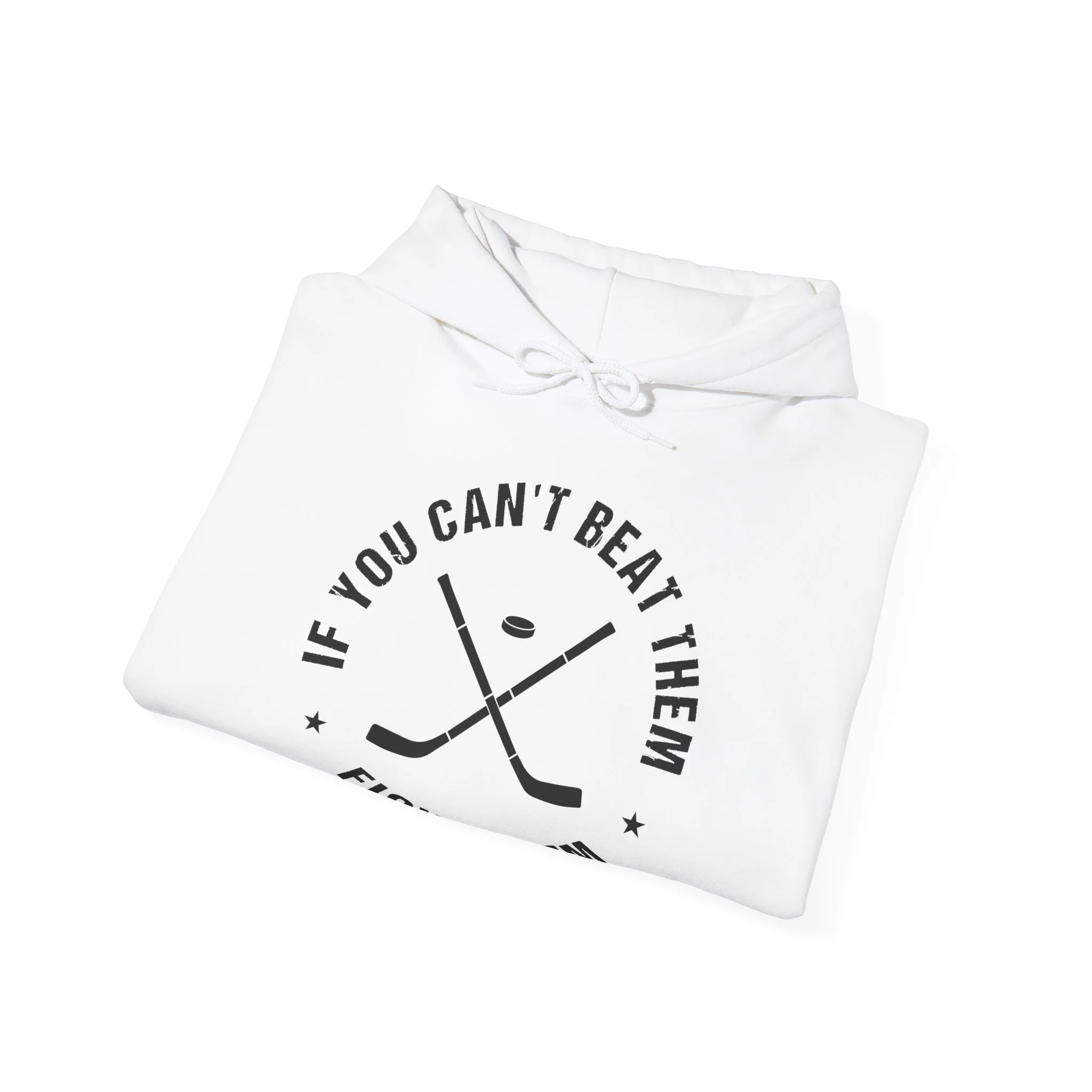 Funny Hockey Hoodie - If You Can't Beat Them Fight Them Unisex Hockey Hoodie - Image 7