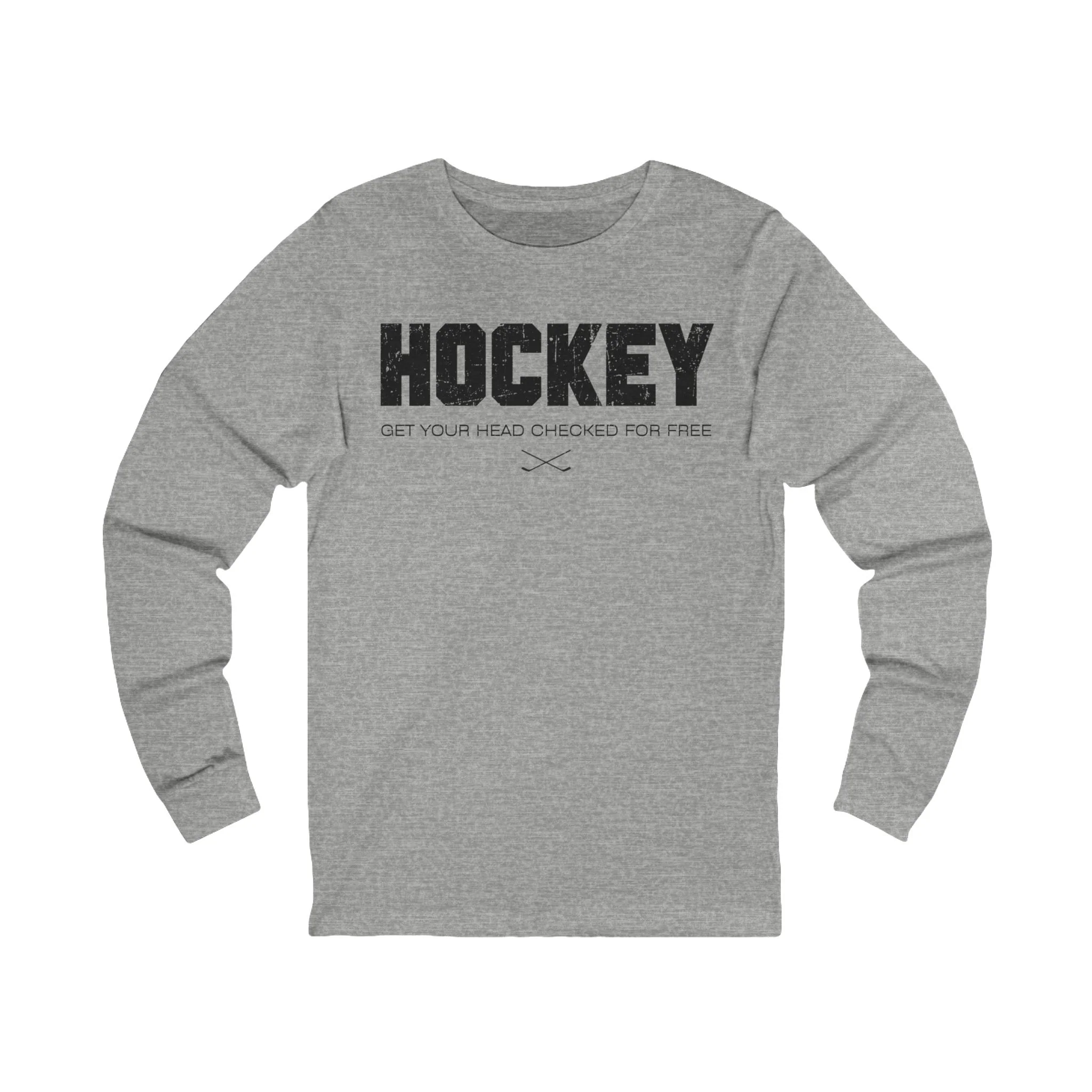 Funny Hockey Long Sleeve T-Shirt - Get Your Head Checked For Free Unisex Hockey Long Sleeve Shirt - Image 5