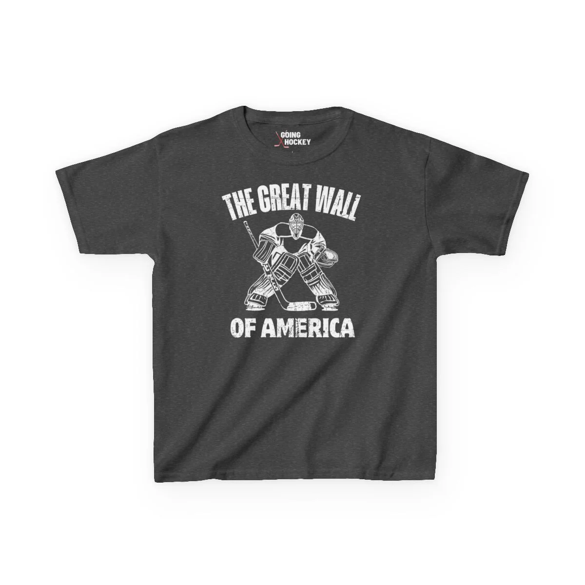 Funny Kids Hockey T-Shirt - The Great Wall Of America Kids Hockey Shirt - Image 3