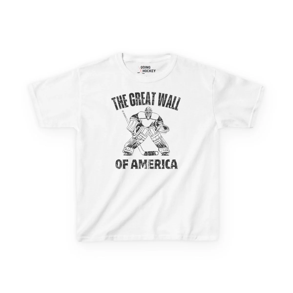Funny Kids Hockey T-Shirt - The Great Wall Of America Kids Hockey Shirt - Image 5