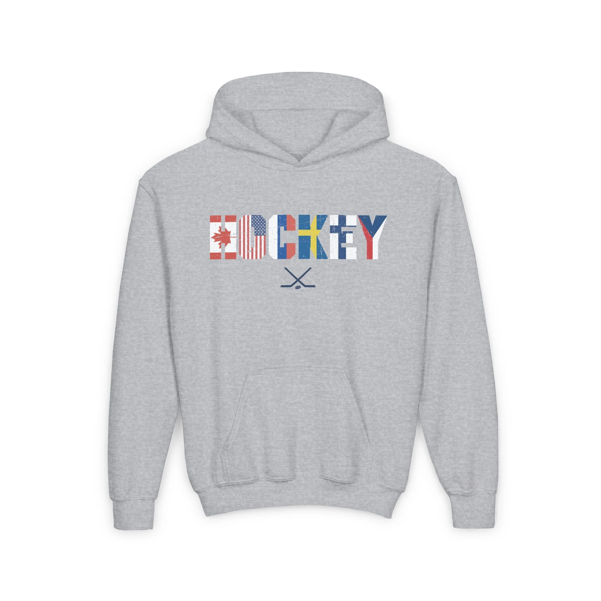 Kids Hockey Hoodie - International Hockey Flags Kids Hockey Hoodie - Image 3