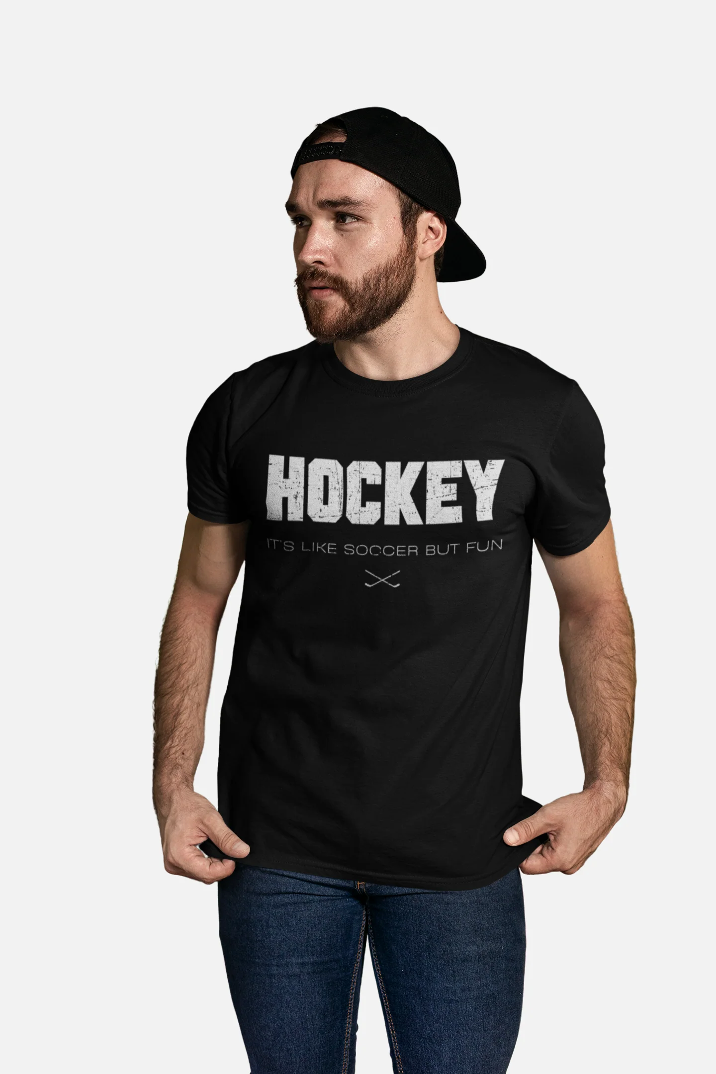 Funny Hockey T-Shirt - It's Like Soccer But Fun Unisex Hockey Shirt - Image 4