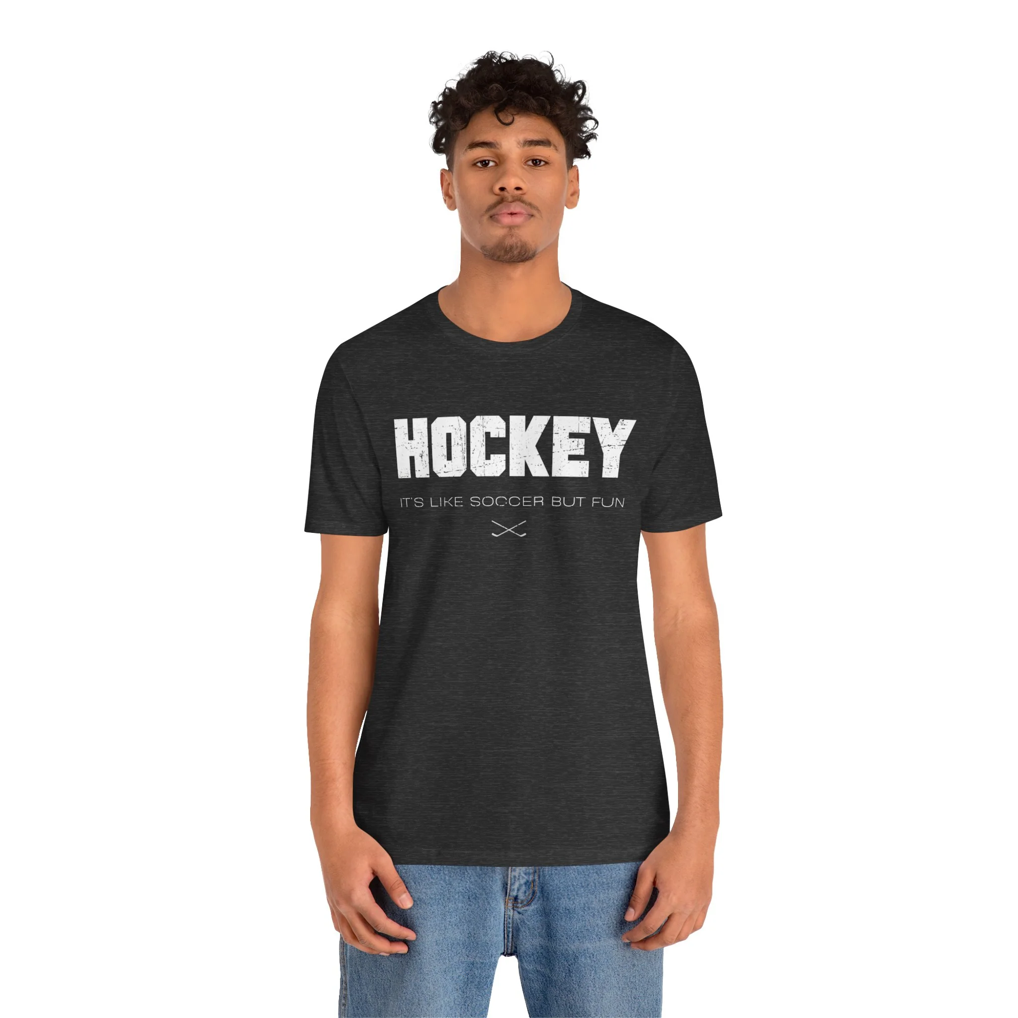 Funny Hockey T-Shirt - It's Like Soccer But Fun Unisex Hockey Shirt - Image 7