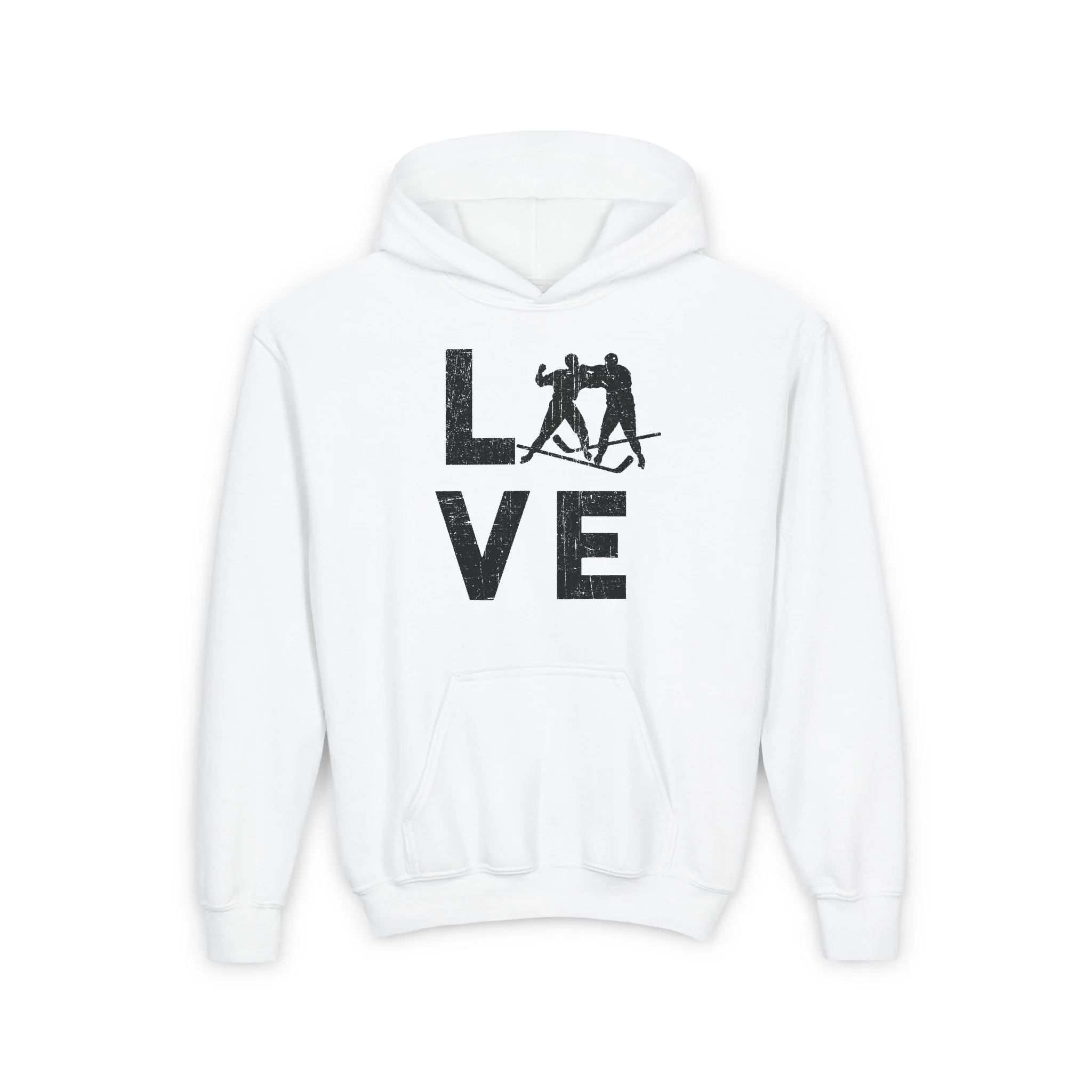Funny Kids Hockey Hoodie - Love Hockey Kids Hockey Hoodie - Image 2