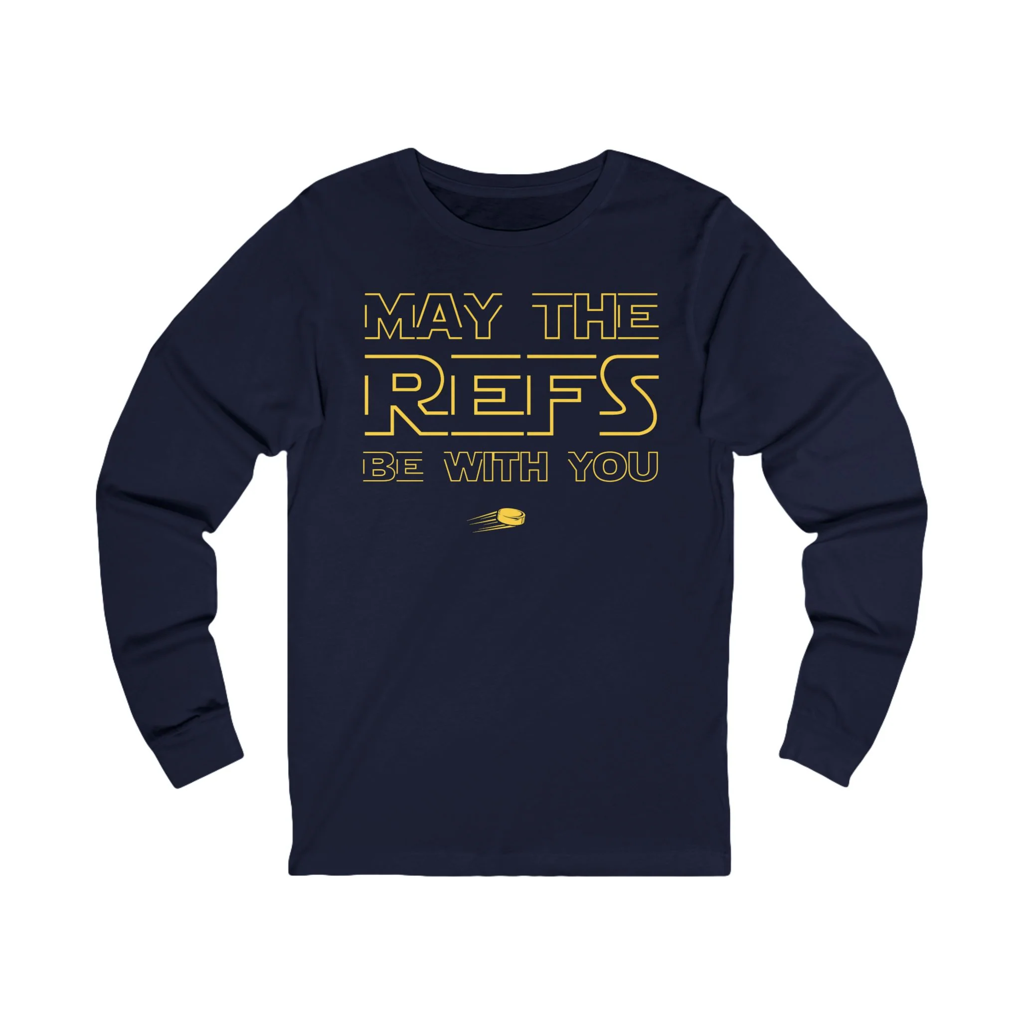 Funny Hockey Long Sleeve T-Shirt - May The Refs Be With You Unisex Hockey Long Sleeve Shirt - Image 3