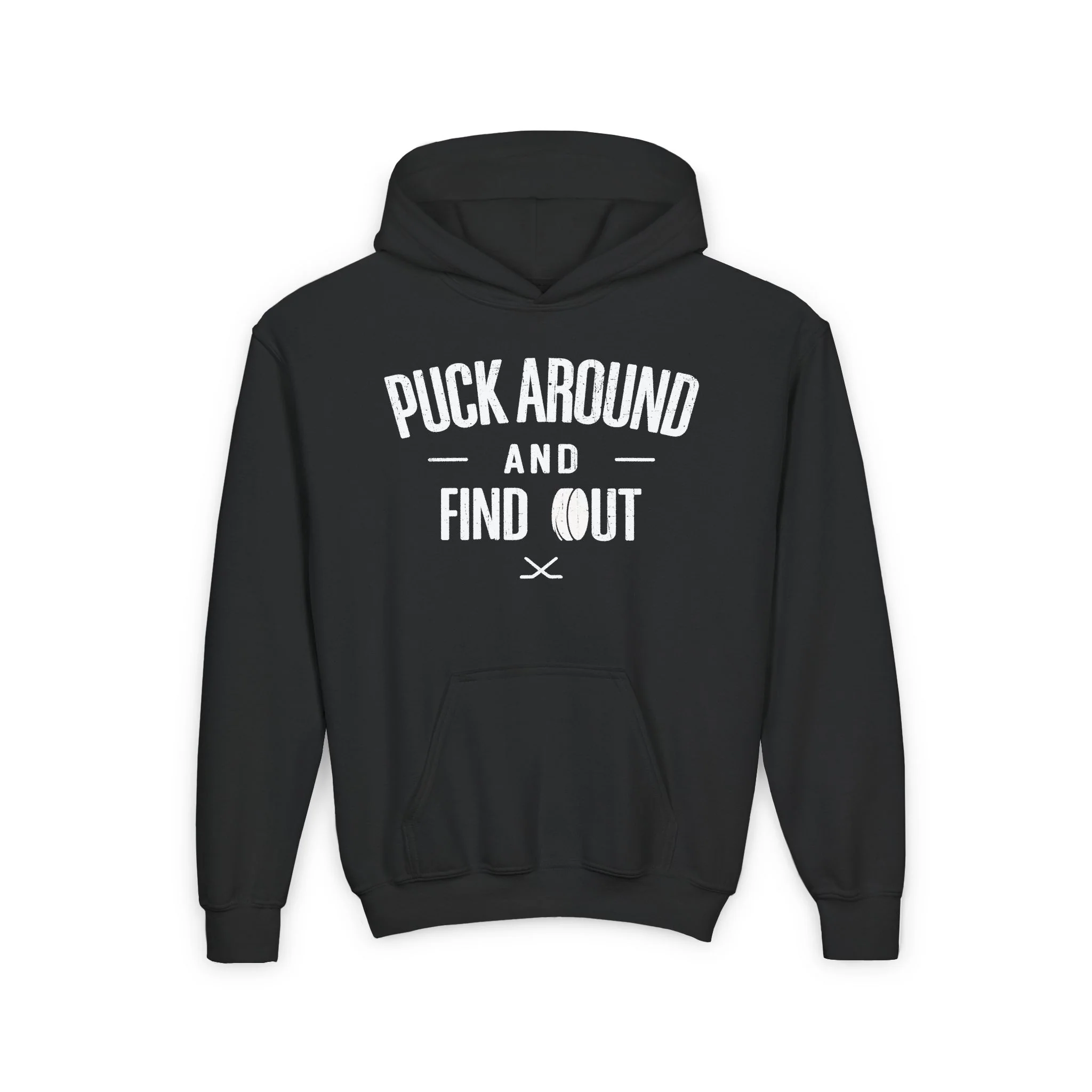 Funny Kids Hockey Hoodie - Puck Around And Find Out Kids Hockey Hoodie - Image 3