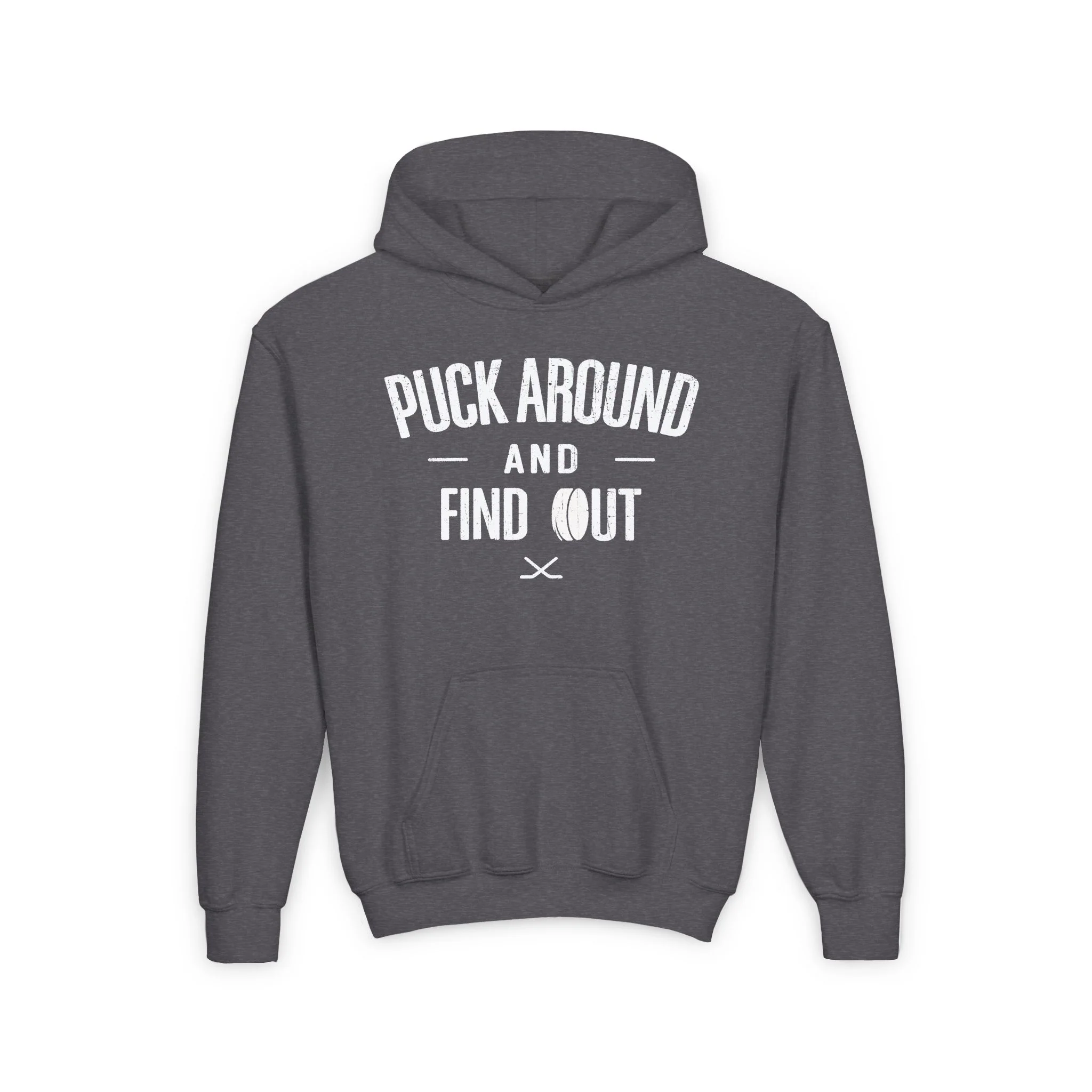 Funny Kids Hockey Hoodie - Puck Around And Find Out Kids Hockey Hoodie - Image 4