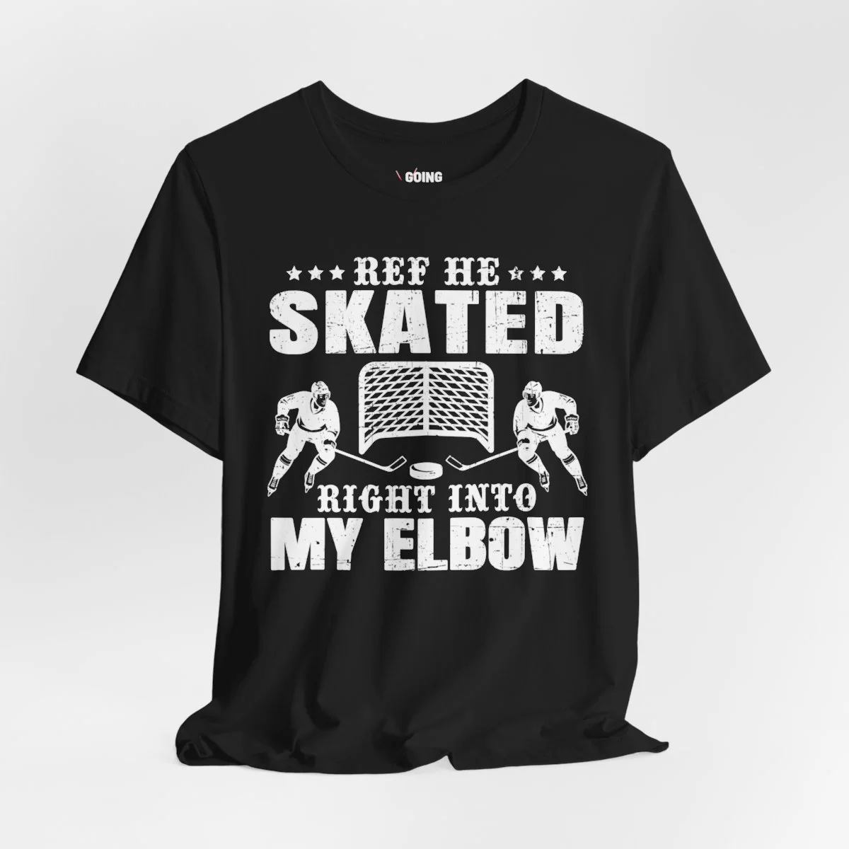 Funny Hockey T-Shirt - Ref He Skated Right Into My Elbow Unisex Hockey Shirt - Image 6