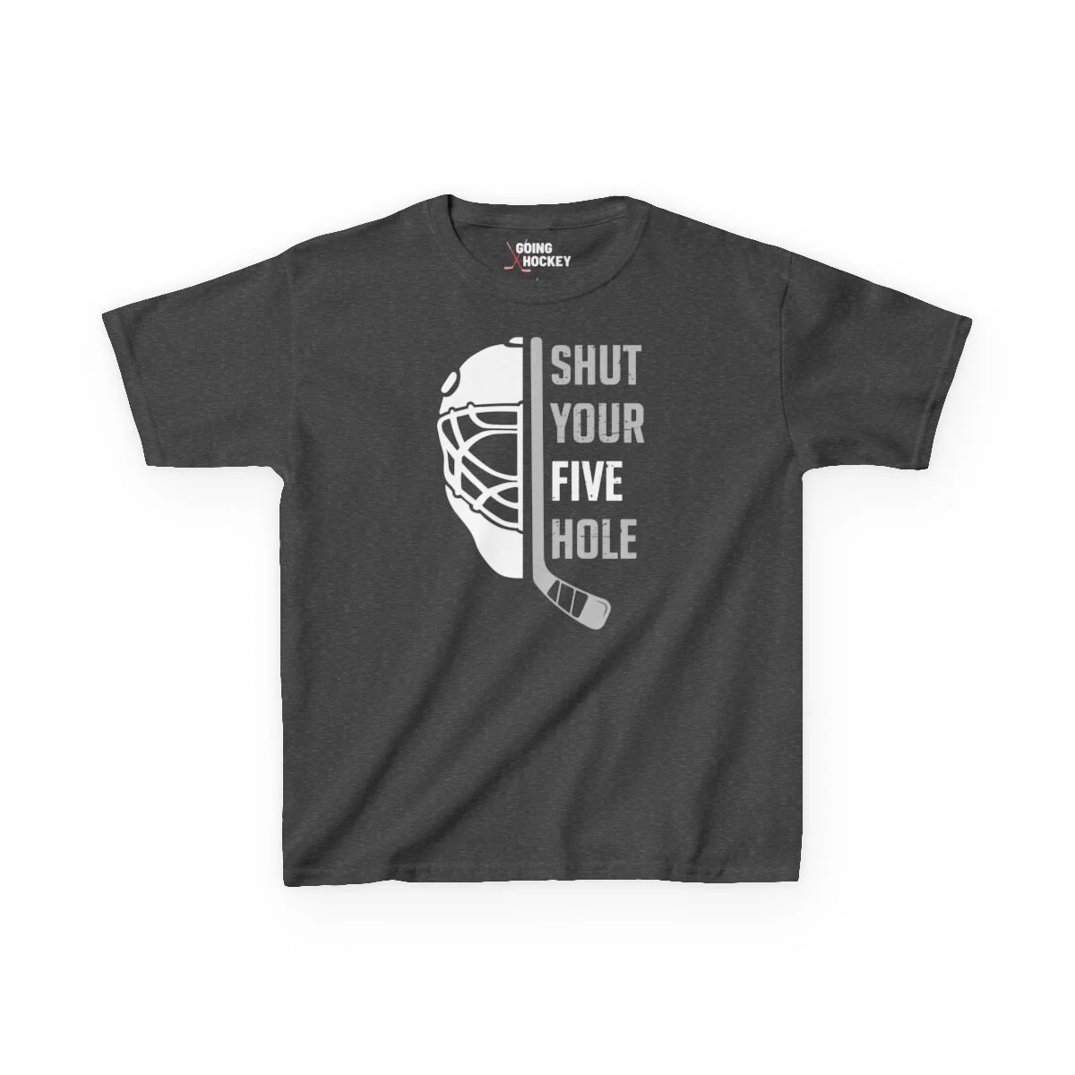 Funny Kids Hockey T-Shirt - Shut Your Five Hole Kids Hockey Shirt - Image 5
