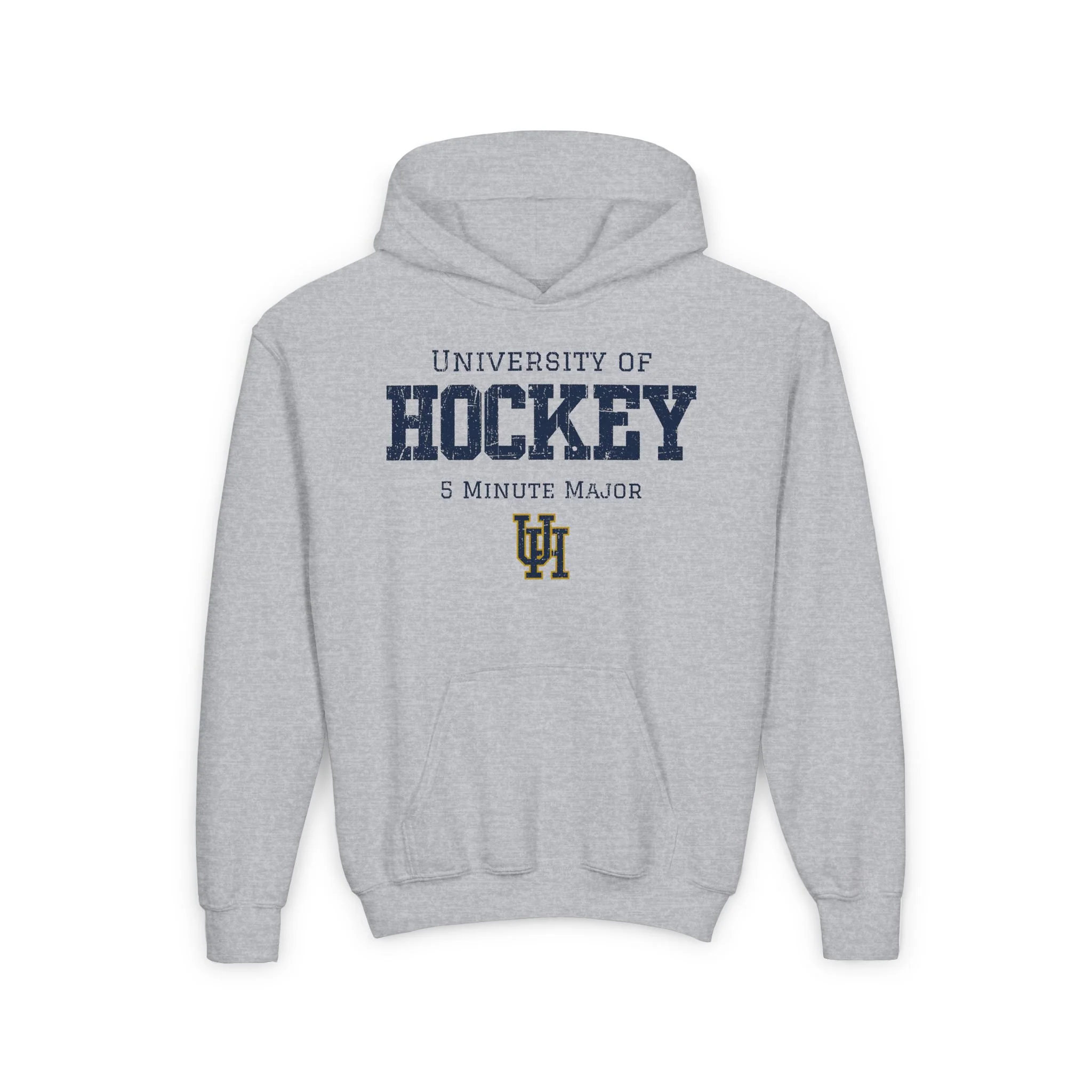 Funny Kids Hockey Hoodie - University of Hockey 5 Minute Major Kids Hockey Hoodie - Image 4