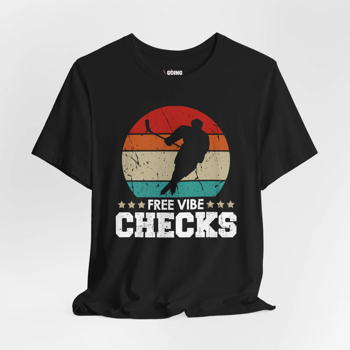 Funny Hockey T-Shirt - Free Vibe Checks Unisex Hockey Shirt - Image 3