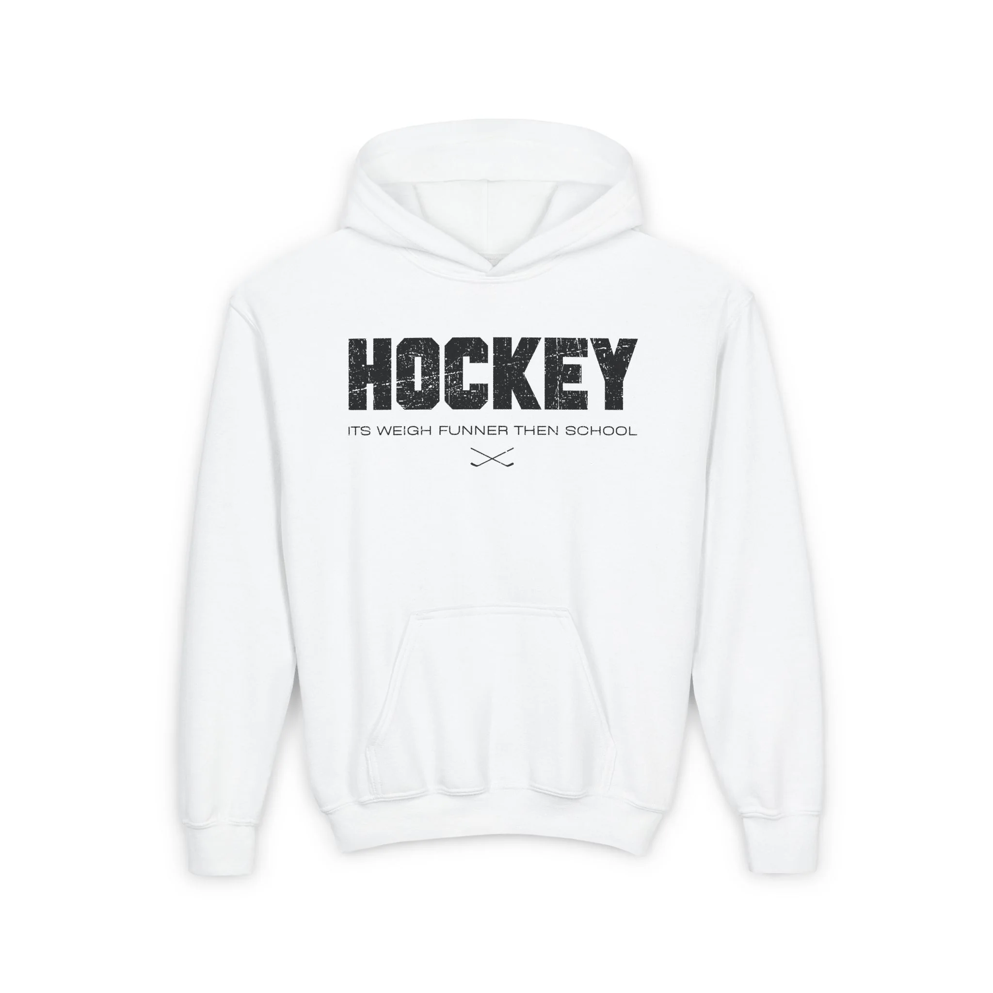 Funny Kids Hockey Hoodie - Its Weigh Funner Then School Kids Hockey Hoodie - Image 2