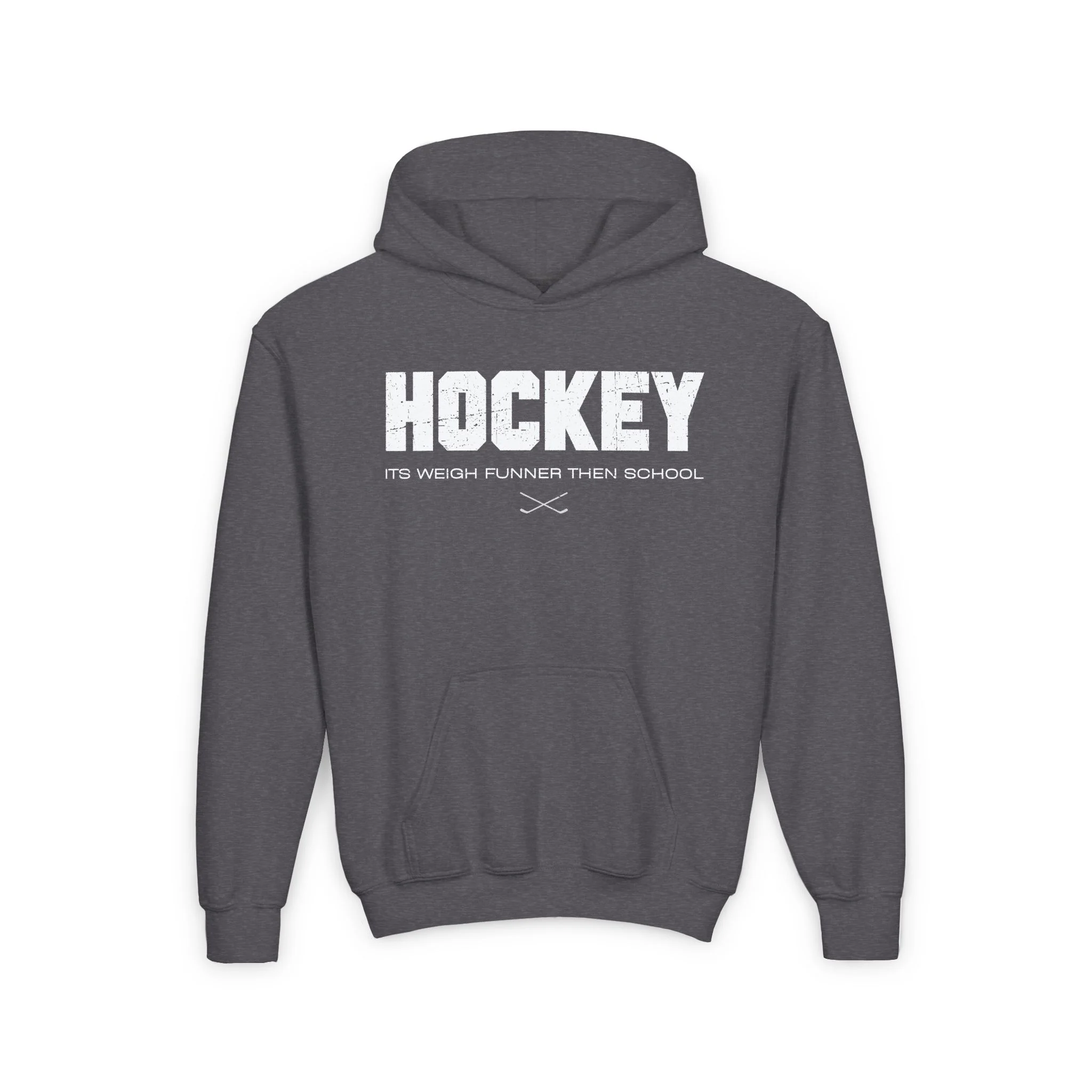 Funny Kids Hockey Hoodie - Its Weigh Funner Then School Kids Hockey Hoodie - Image 5