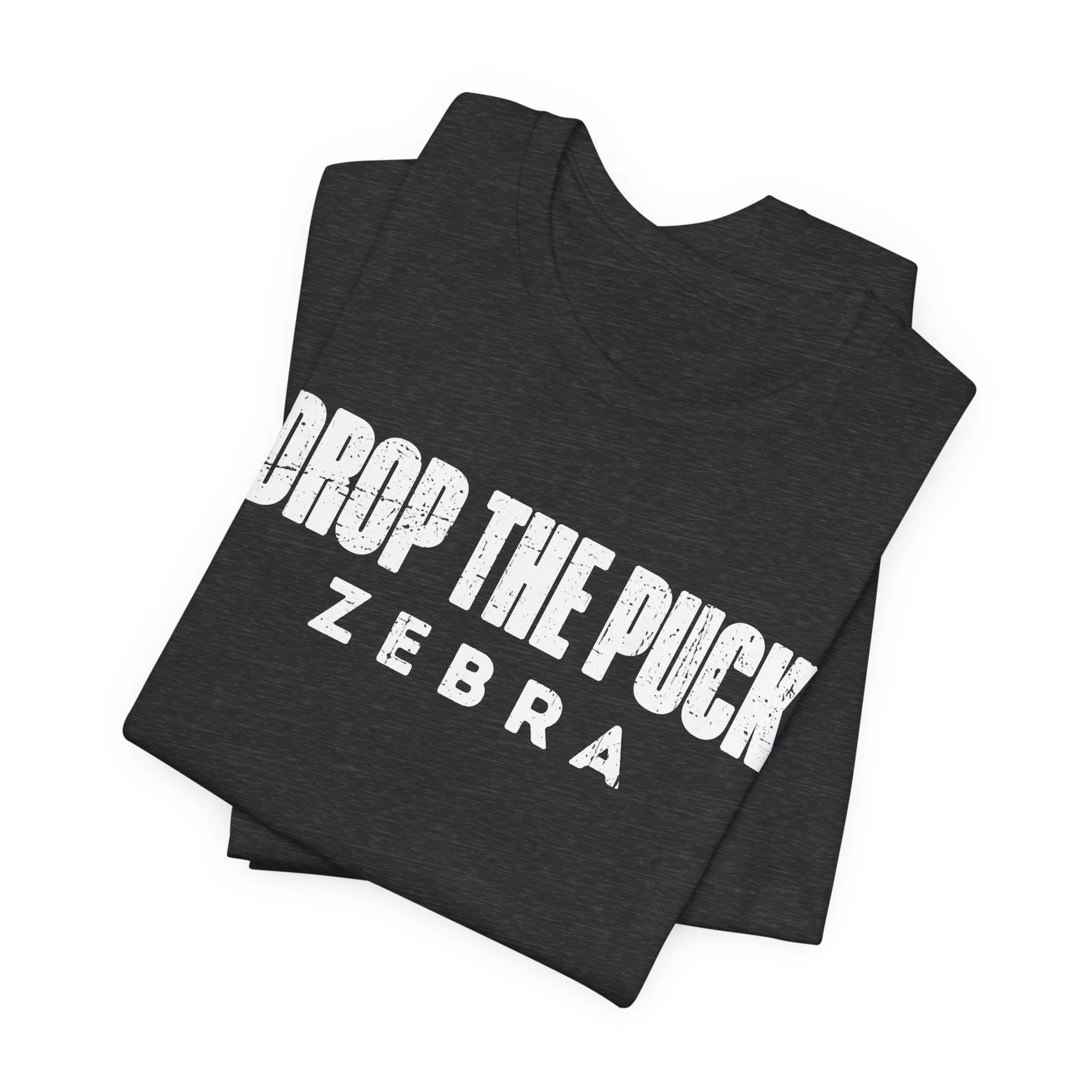 Funny Hockey T-Shirt - Drop The Puck Zebra Unisex Hockey Shirt - Image 15