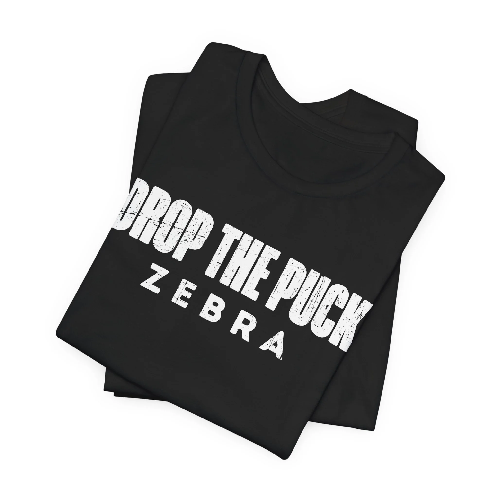 Funny Hockey T-Shirt - Drop The Puck Zebra Unisex Hockey Shirt - Image 16