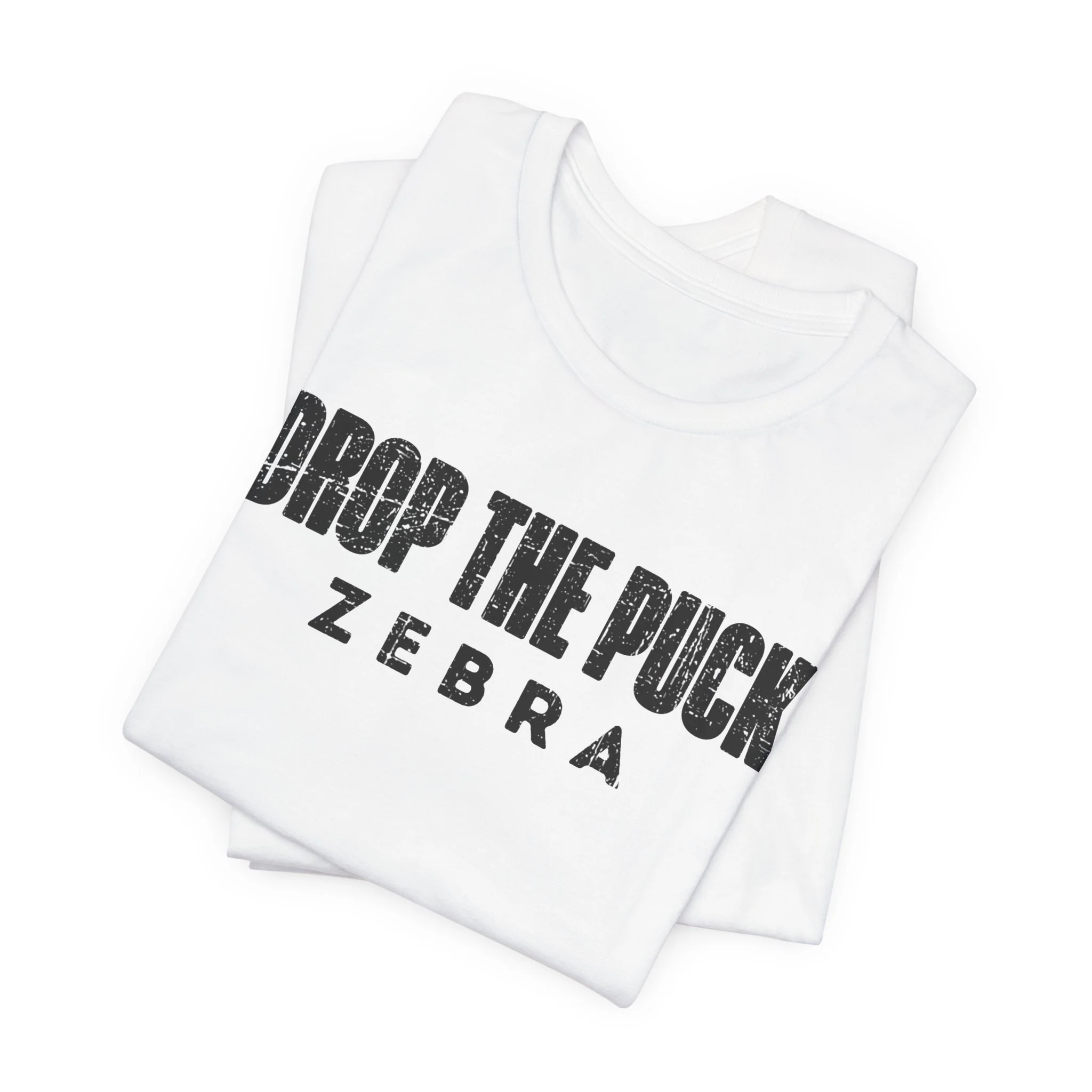 Funny Hockey T-Shirt - Drop The Puck Zebra Unisex Hockey Shirt - Image 19
