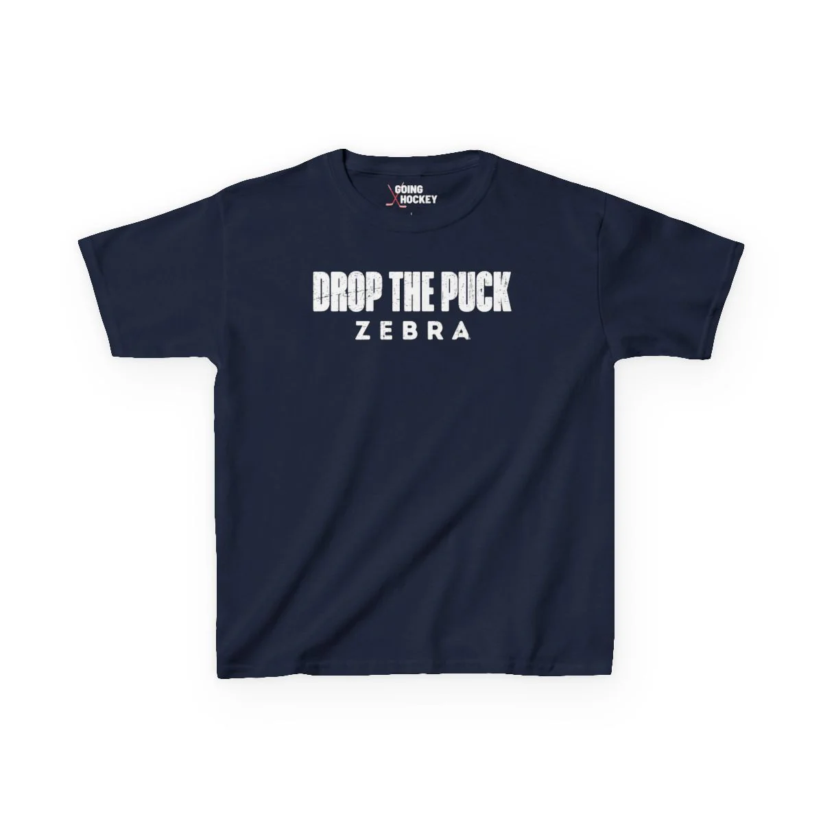 Funny Kids Hockey T-Shirt - Drop The Puck Zebra Kids Hockey Shirt - Image 6