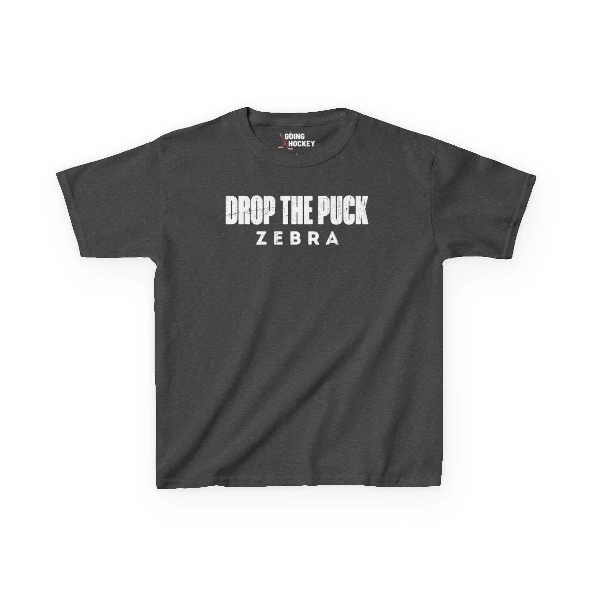 Funny Kids Hockey T-Shirt - Drop The Puck Zebra Kids Hockey Shirt - Image 7