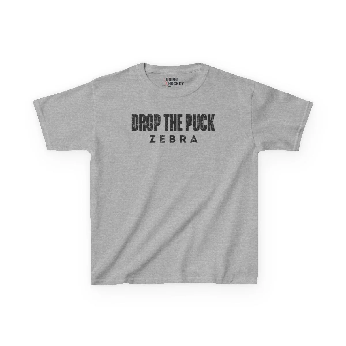 Funny Kids Hockey T-Shirt - Drop The Puck Zebra Kids Hockey Shirt - Image 8